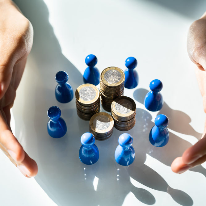 Crowdfund,And,Business,Philanthropy.,Protect,Finance,Surrounded,By,Figures